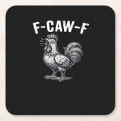 F-Caw-F Chicken Retro Graphic Kartonnen Onderzetters (Voorkant)