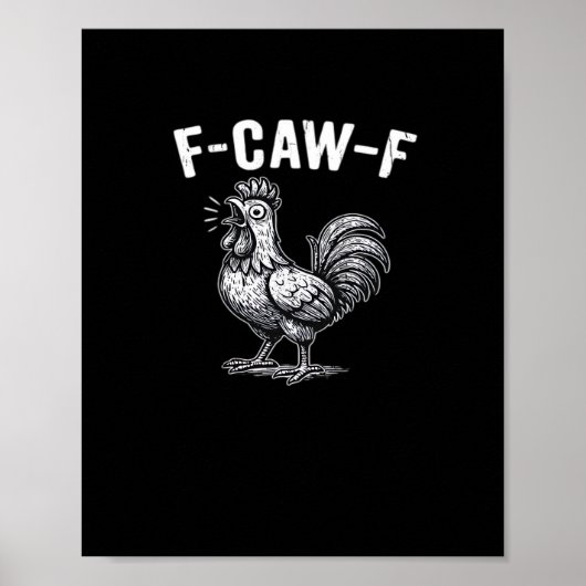 F-Caw-F Chicken Retro Graphic Poster (Voorkant)