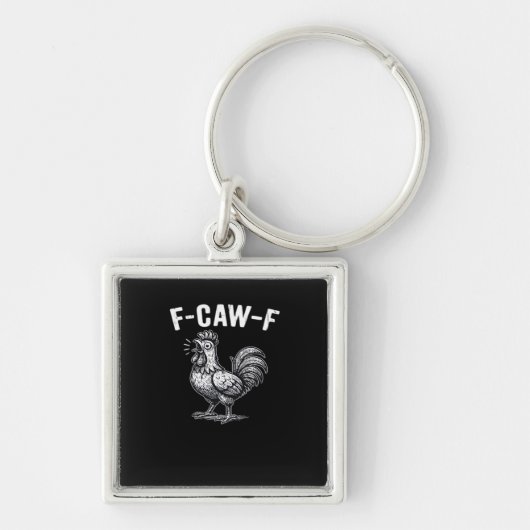 F-Caw-F Chicken Retro Graphic Sleutelhanger (Voorkant)