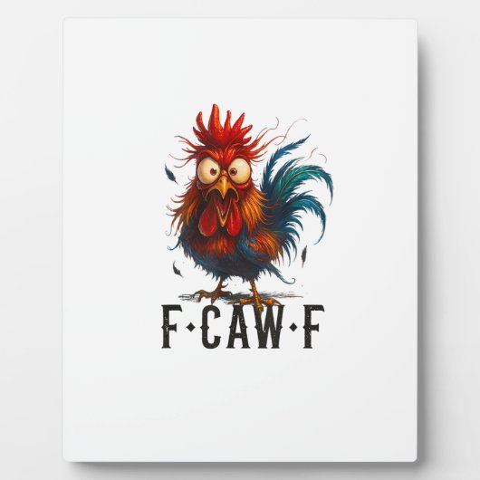 F-Caw-F Chicken Rooster Funny Meme Fotoplaat (Voorkant)