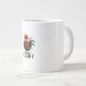 F-Caw-F Chicken Rooster Funny Meme Grote Koffiekop (Voorkant rechts)