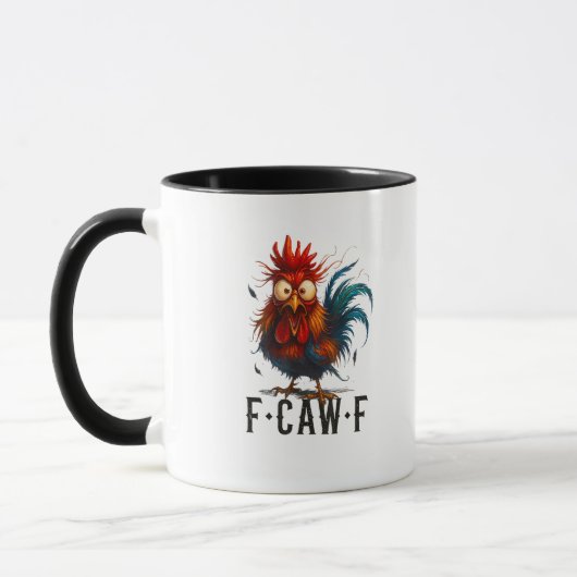 F-Caw-F Chicken Rooster Funny Meme Mok (Links)