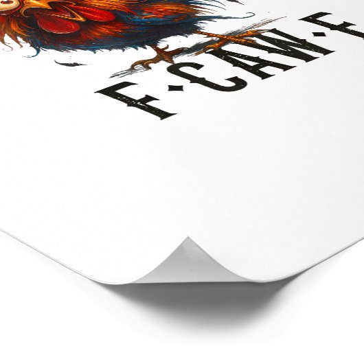 F-Caw-F Chicken Rooster Funny Meme Poster (Hoek)