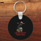 F-caw-f Christmas Crow Funny Goth Christmas Skull Sleutelhanger (Voorkant)