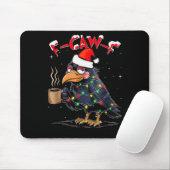 F-caw-f Christmas Crow Xmas Goth Lights Santa Hat  Muismat (Met muis)