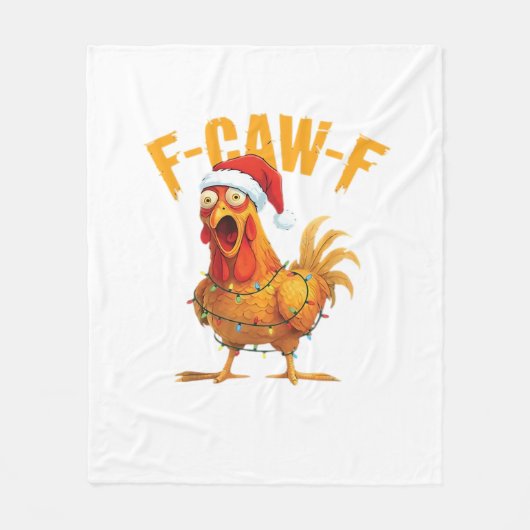 F-Caw-F Christmas Funny Chicken Christmas Essentia Fleece Deken (Voorkant)