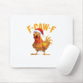 F-Caw-F Christmas Funny Chicken Christmas Essentia Muismat (Met muis)