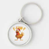 F-Caw-F Christmas Funny Chicken Christmas Essentia Sleutelhanger (Voorkant)