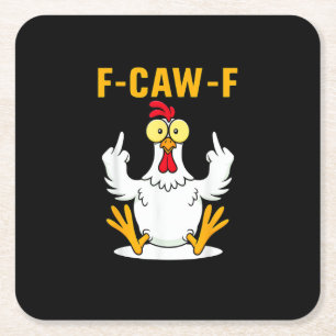F-Caw-F Citaat Haan Meme Kartonnen Onderzetters