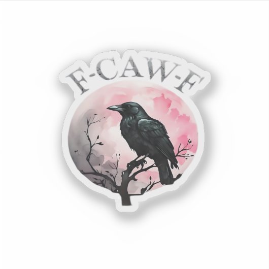 F-Caw-F Classic Retro Cool Sticker (Voorkant)