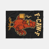 F Caw F Coffee Chicken F Kawf Rooster Funny Bird F Fleece Deken (Voorkant (Horizontaal))