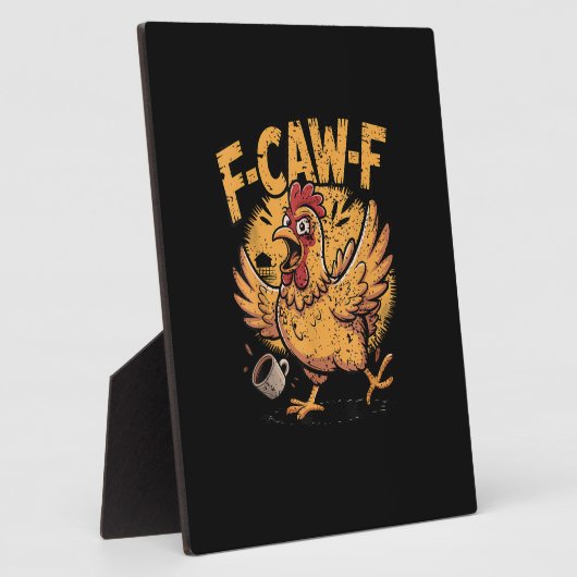 F-Caw-F Coffee Chicken Rooster Funny Bird F-Caw-F Fotoplaat (Zijkant)