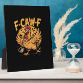 F-Caw-F Coffee Chicken Rooster Funny Bird F-Caw-F Fotoplaat (Zijkant)