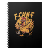 F-Caw-F Coffee Chicken Rooster Funny Bird F-Caw-F Notitieboek (Voorkant)