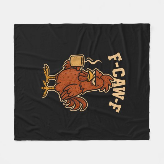 F-Caw-F Coffee Chicken Rooster Funny Bird Fleece Deken (Voorkant (Horizontaal))
