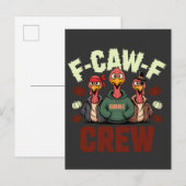 F-Caw-F Crew Features Turkeys for Thanksgiving   Aankondigingskaart (Voorkant / Achterkant)