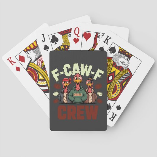 F-Caw-F Crew presente kalkoenen voor Thanksgiving Pokerkaarten (Achterkant)