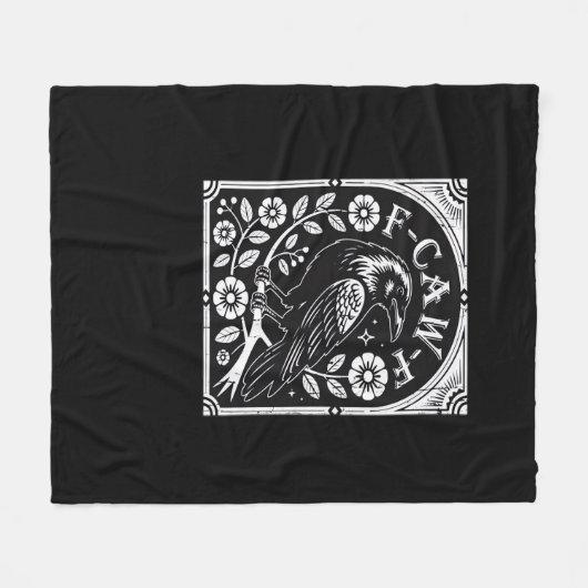 F-Caw-F Crow Aesthetic Casual Fleece Deken (Voorkant (Horizontaal))