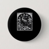 F-Caw-F Crow Aesthetic Casual Ronde Button 5,7 Cm (Voorkant)