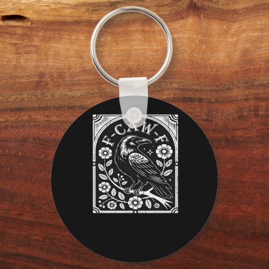 F-Caw-F Crow Aesthetic Casual Sleutelhanger (Voorkant)