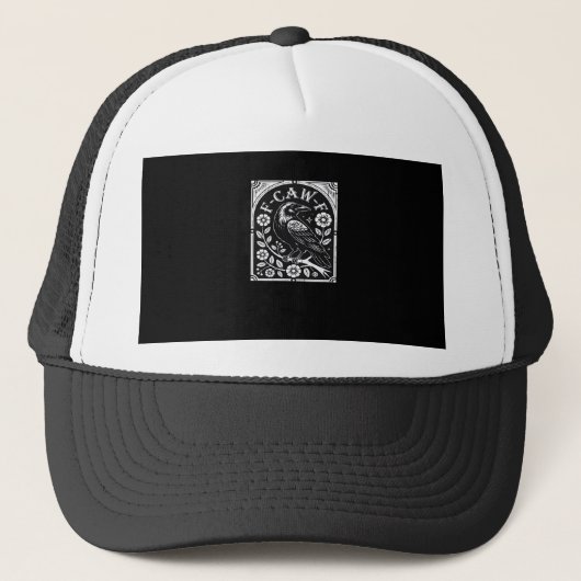 F-Caw-F Crow Aesthetic Casual Trucker Pet (Voorkant)