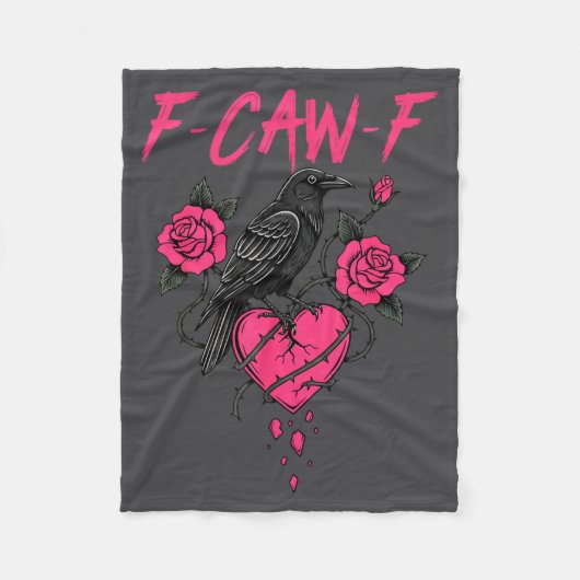 F Caw F Crow Anti Valentine's Day Dark Gothic Brok Fleece Deken (Voorkant)