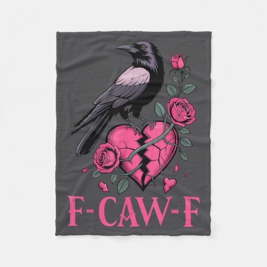 F Caw F Crow Anti Valentine's Day Dark Gothic Brok Fleece Deken (Voorkant)