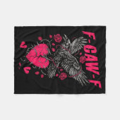 F Caw F Crow Anti Valentine's Day Dark Gothic Brok Fleece Deken (Voorkant (Horizontaal))