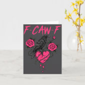 F Caw F Crow Anti Valentine's Day Dark Gothic Brok Kaart (Gele Bloem)