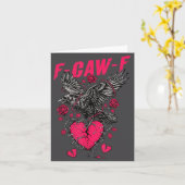 F Caw F Crow Anti Valentine's Day Dark Gothic Brok Kaart (Gele Bloem)
