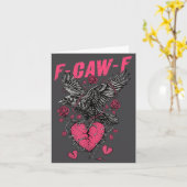 F Caw F Crow Anti Valentine's Day Dark Gothic Brok Kaart (Gele Bloem)