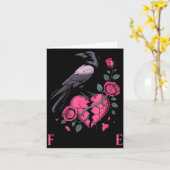 F Caw F Crow Anti Valentine's Day Dark Gothic Brok Kaart (Gele Bloem)