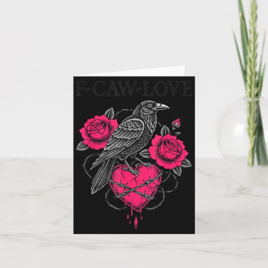 F Caw F Crow Anti Valentine's Day Dark Gothic Brok Kaart (Voorkant)