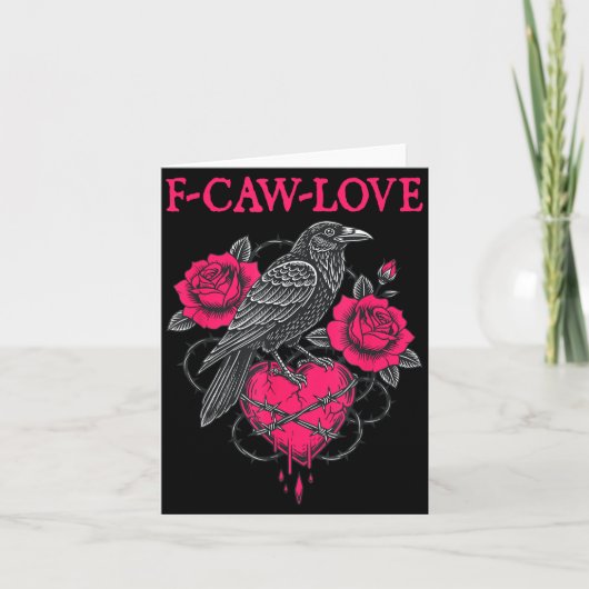 F Caw F Crow Anti Valentine's Day Dark Gothic Brok Kaart (Voorkant)
