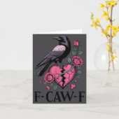 F Caw F Crow Anti Valentine's Day Dark Gothic Brok Kaart (Gele Bloem)
