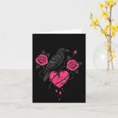 F Caw F Crow Anti Valentine's Day Dark Gothic Brok Kaart (Gele Bloem)