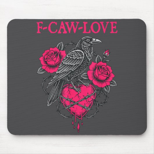 F Caw F Crow Anti Valentine's Day Dark Gothic Brok Muismat (Voorkant)