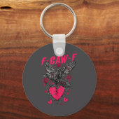 F Caw F Crow Anti Valentine's Day Dark Gothic Brok Sleutelhanger (Voorkant)