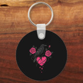 F Caw F Crow Anti Valentine's Day Dark Gothic Brok Sleutelhanger (Voorkant)