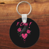 F Caw F Crow Anti Valentine's Day Dark Gothic Brok Sleutelhanger (Voorkant)