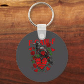 F Caw F Crow Anti Valentine's Day Dark Gothic Brok Sleutelhanger (Voorkant)