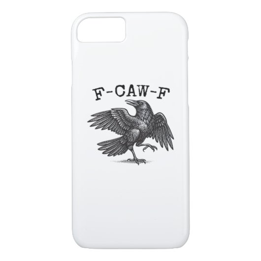 F-Caw-F Crow, Bird Cawing Grunge Cool Unique Case-Mate iPhone Case (Achterkant)