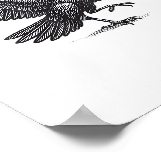 F-Caw-F Crow, Bird Cawing Grunge Cool Unique Poster (Hoek)