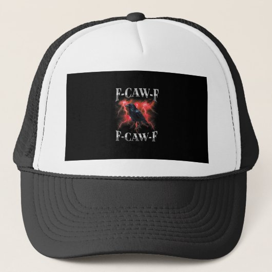 F-Caw-F Crow Bird Raven Gothic Meme Trucker Pet (Voorkant)