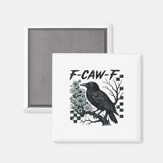 F-Caw-F Crow Bird Retro Classic Magneet (Voorkant / Achterkant)