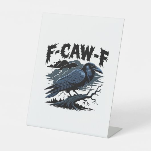 F-Caw-F Crow Essential Retro Classic Reclamebord Met Voetstuk (Voorkant)