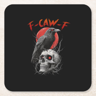F-Caw-F Crow Funny F-Caw-F Aesthetic Design Kartonnen Onderzetters