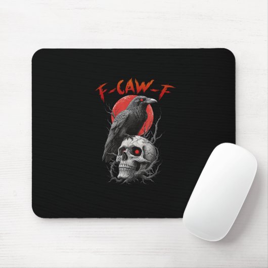 F-Caw-F Crow Funny F-Caw-F Aesthetic Design Muismat (Met muis)