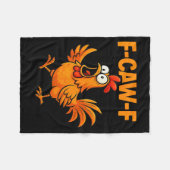 F-caw-f Crow Funny Fcawf Black Bird Chicken Meme G Fleece Deken (Voorkant (Horizontaal))