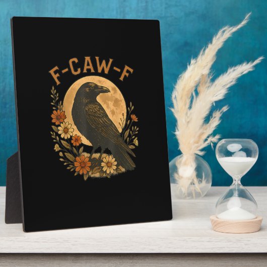 F-Caw-F Crow Funny Gothic Bird Adult Humor Graphic Fotoplaat (Zijkant)